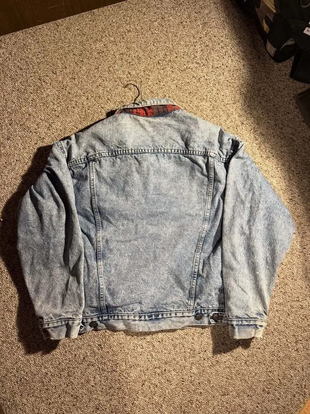 Vintage Levi's 70417-9319 Acid Wash Blanket Lined‎ Denim Jacket Size L